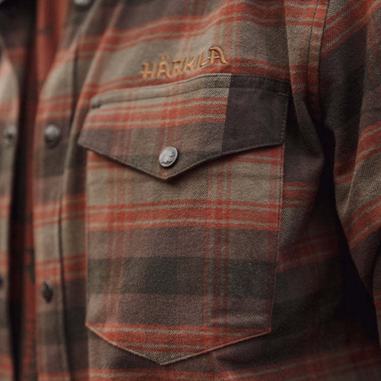 Harkila Aivak Long Sleeve Shirt - Autumn Orange Check