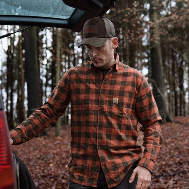 Harkila Scandinavian L/S Shirt - Autumn Orange Check