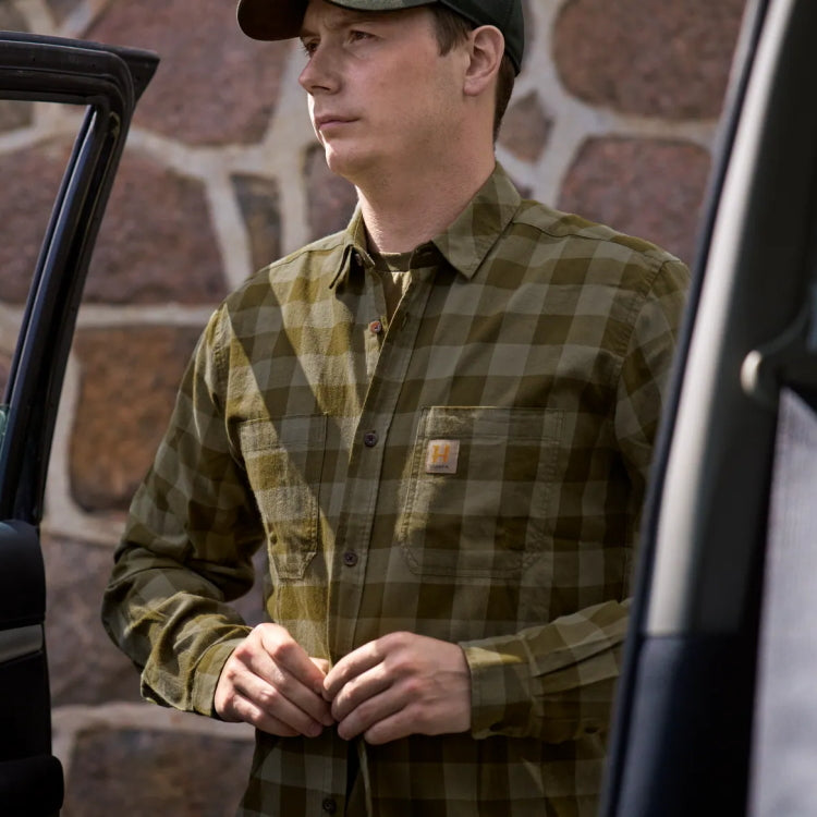 Harkila Scandinavian L/S Shirt - Dark Olive Check