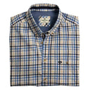 Hoggs of Fife Aberdour Short Sleeve Checked Shirt - Blue Corn