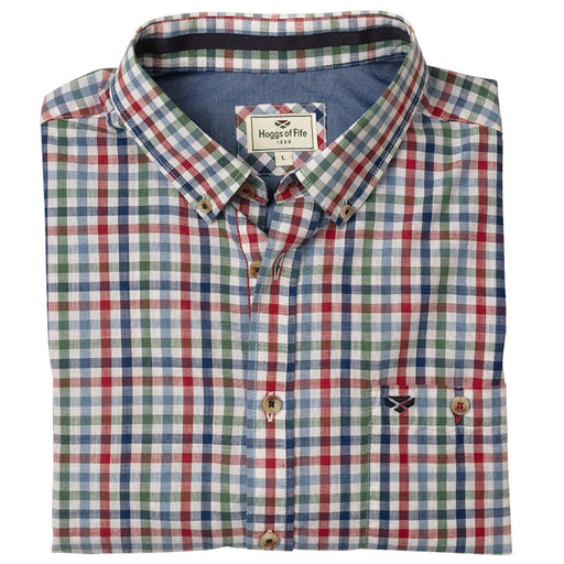 Hoggs of Fife Aberdour Short Sleeve Checked Shirt - Green/Red/Blue