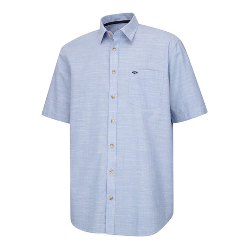 Hoggs of Fife Aberdour Short Sleeve Shirt - Plain Blue