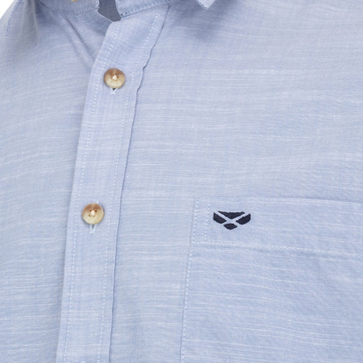 Hoggs of Fife Aberdour Short Sleeve Shirt - Plain Blue