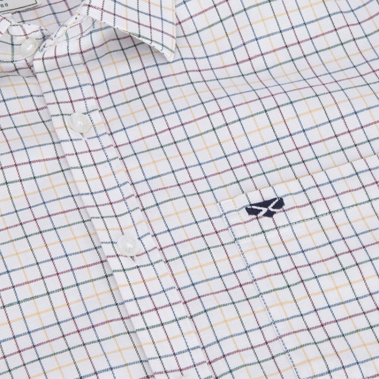 Hoggs of Fife Callum Short Sleeve Tattersall Shirt - Green/Gold