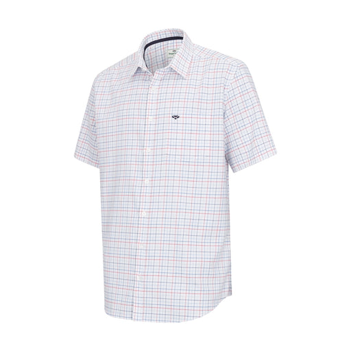 Hoggs of Fife Callum Short Sleeve Tattersall Shirt - Red/Sky