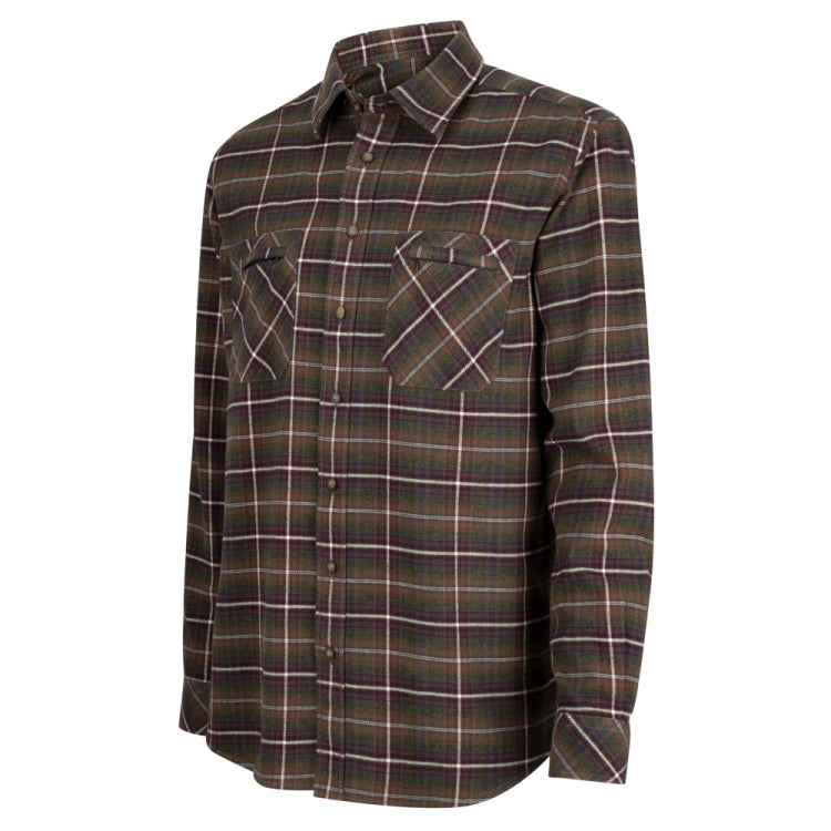 Hoggs Of Fife Countrysport Luxury Hunting Shirt - Olive/Wine Check