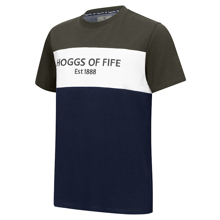 Hoggs of Fife Dalbeattie Colour Block T-Shirt - Forest/White/Navy
