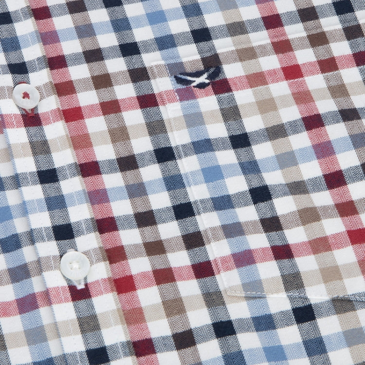 Hoggs of Fife Douglas Twill Shirt - Navy/Red/Olive