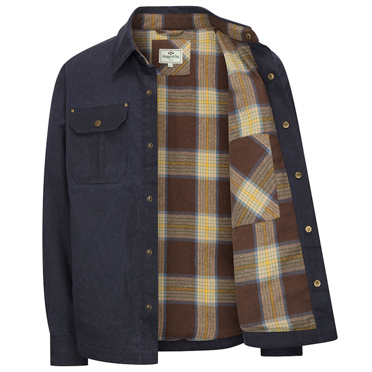 Hoggs of Fife Huntly Waxed Canvas Utility Overshirt - Midnight Navy