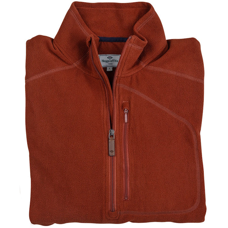 Hoggs of Fife Islander Techpro 1/4 Zip Fleece - Burnt Henna