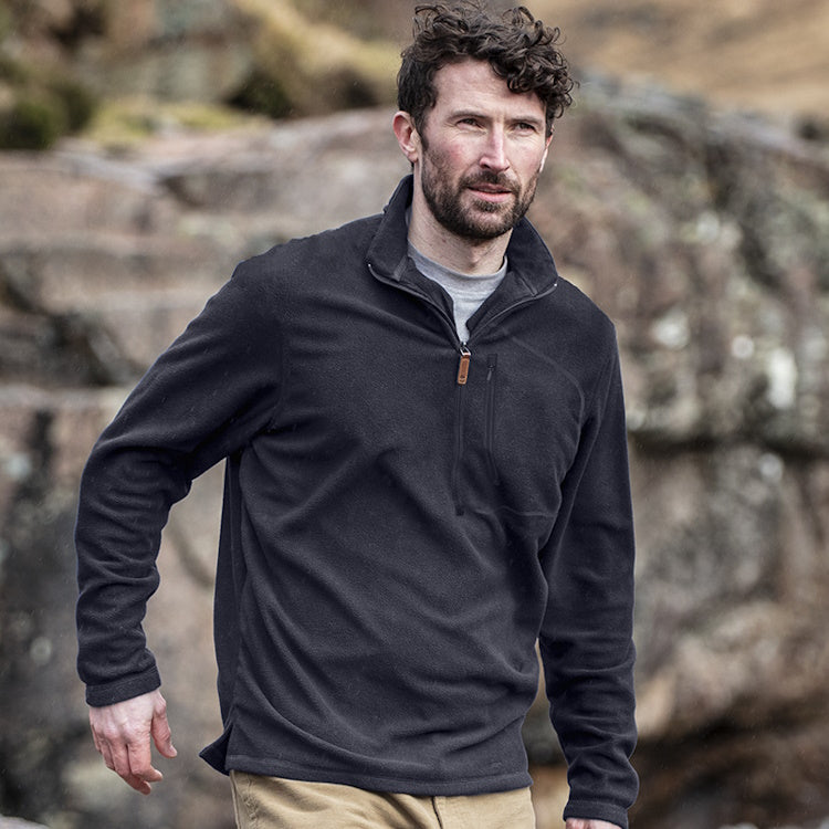 Hoggs of Fife Islander Techpro 1/4 Zip Fleece - Navy