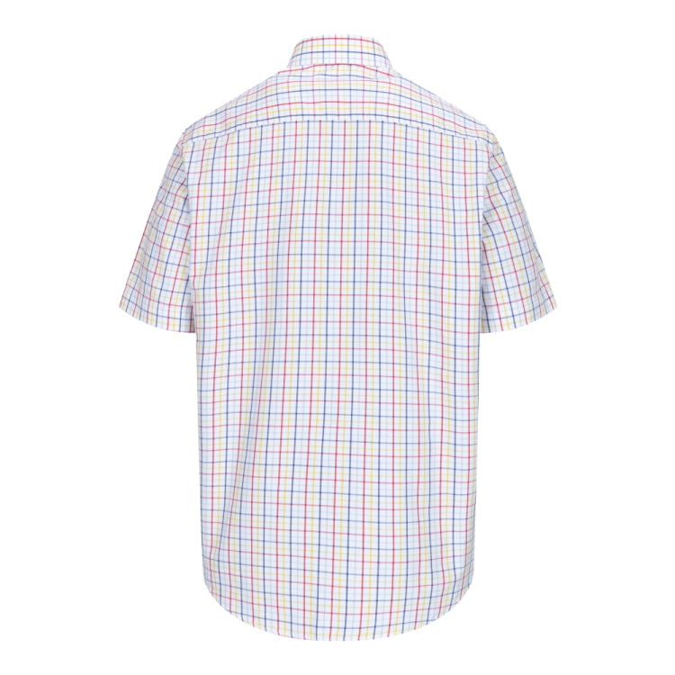 Hoggs of Fife Kessock Short Sleeve Check Shirt - Red/Yellow