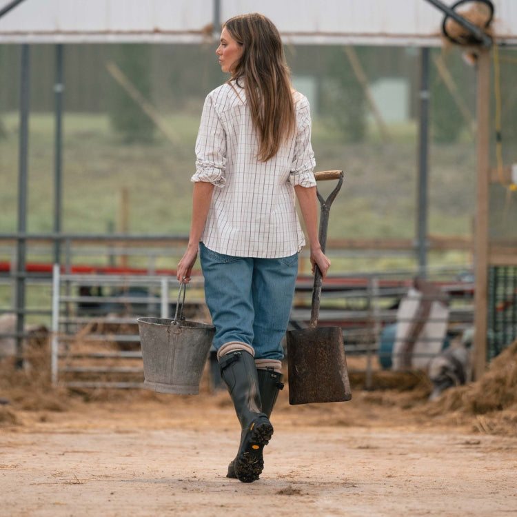 Hoggs of Fife Ladies Aberlady Tattersall Shirt - Purple/Mineral Blue