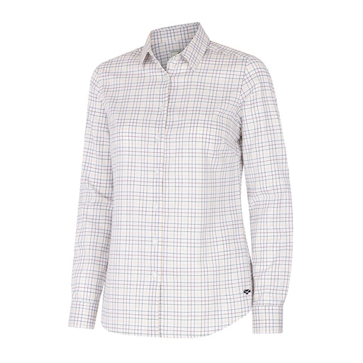 Hoggs of Fife Ladies Callie Twill Check Shirt - White/Green/Yellow/Red