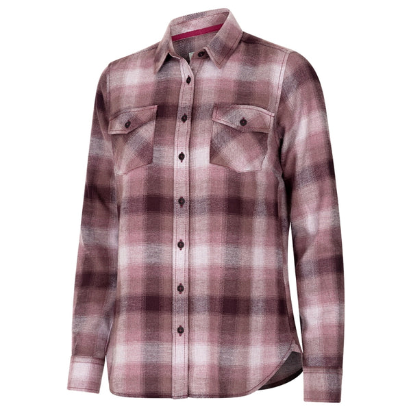 Hoggs of Fife Ladies Isla Flannel Check Shirt - Burgundy