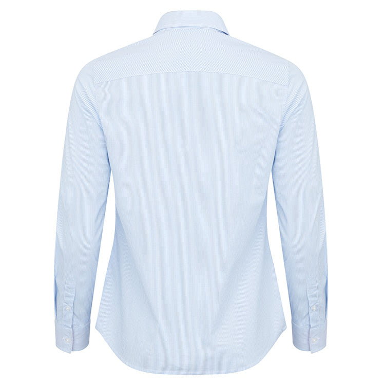 Hoggs of Fife Ladies Ingliston Stretch Stripe Shirt - Blue/White
