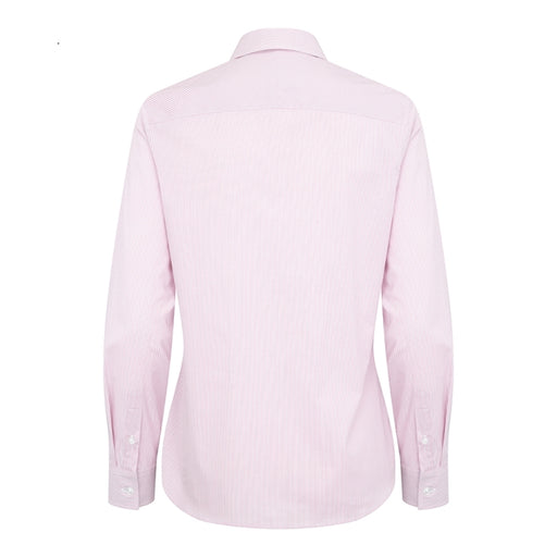 Hoggs of Fife Ladies Ingliston Stretch Stripe Shirt - Pink/White
