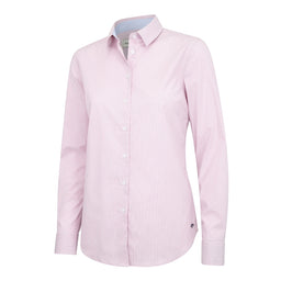 Hoggs of Fife Ladies Ingliston Stretch Stripe Shirt - Pink/White