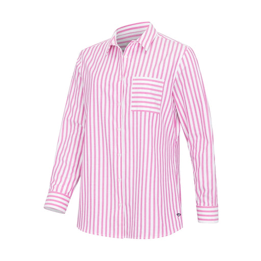 Hoggs of Fife Ladies Sophia Oversized Stripe Shirt - Berry