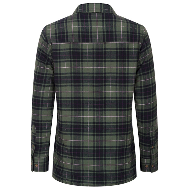Hoggs of Fife Ladies Tartan Shacket - Green/Navy/Burgundy