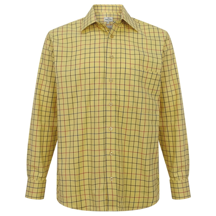 Hoggs Of Fife Governor Premier Tattersall Shirt - Gold Check