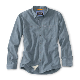 Orvis Tech Chambray Long Sleeve Work Shirt - Blue Chambray
