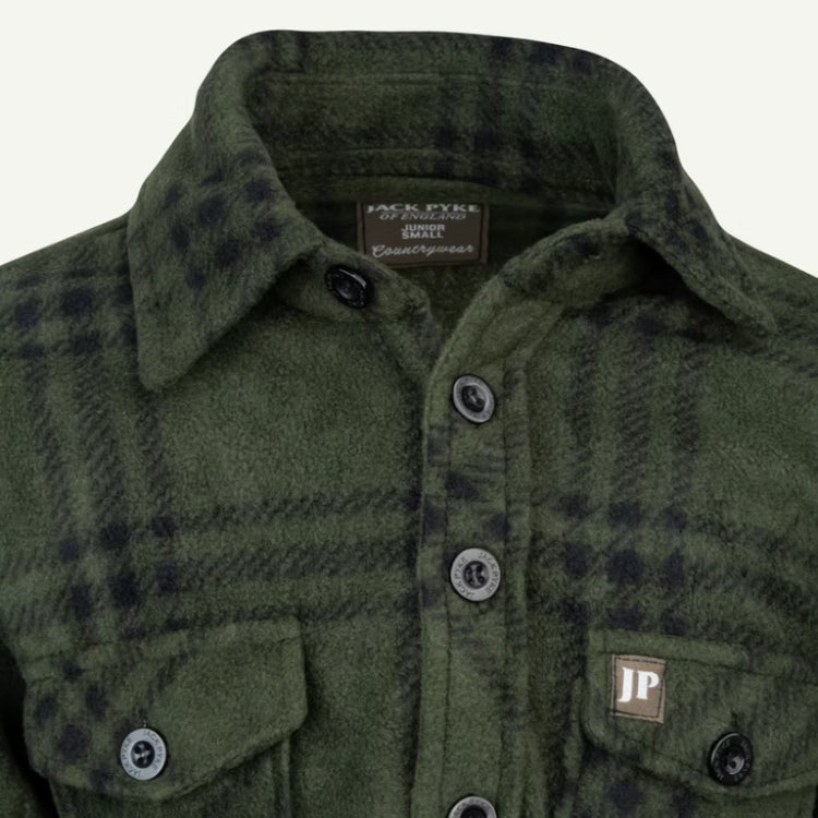 Jack Pyke Junior Polar Fleece Shirt - Green Check