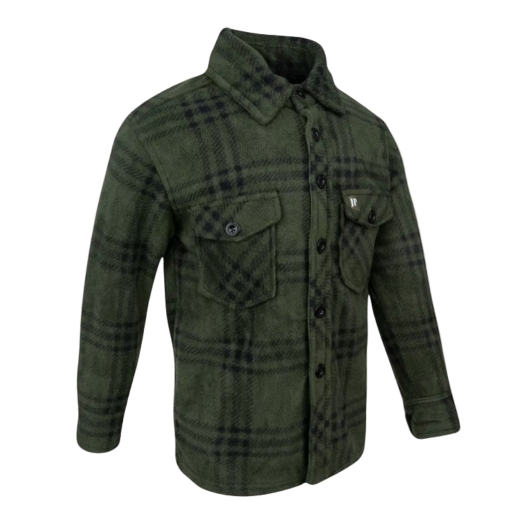 Jack Pyke Junior Polar Fleece Shirt - Green Check
