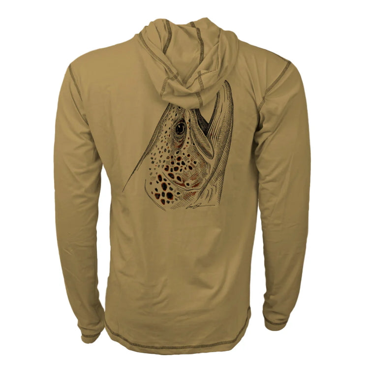 Rep Your Water Merino Breeze Hooded Sun Shirt - Rising Brown