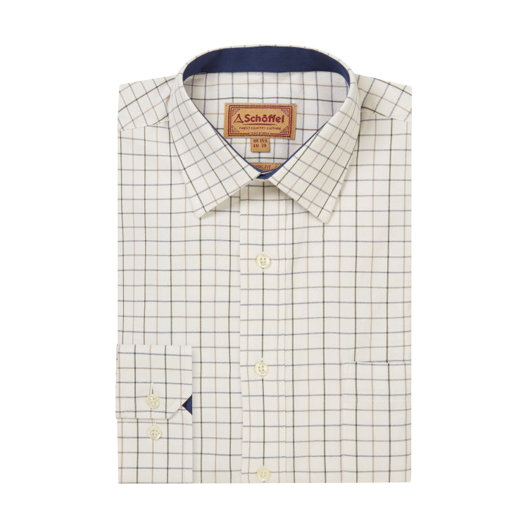 Schoffel Burnham Tattersall Classic Shirt - Blueberry Tattersall