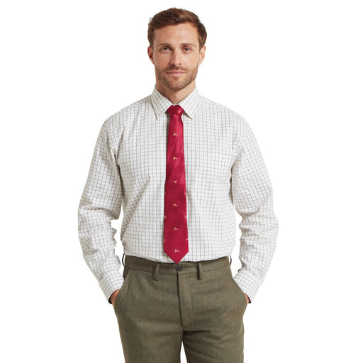 Schoffel Burnham Tattersall Classic Shirt - Dark Olive Tattersall