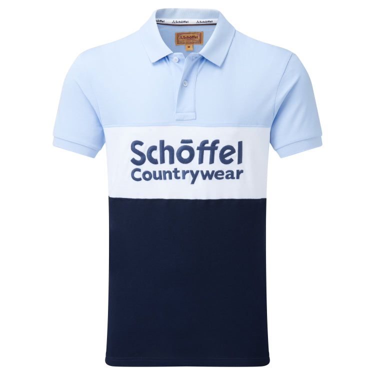 Schoffel Mens Exeter Heritage Polo Shirt - Pale Blue