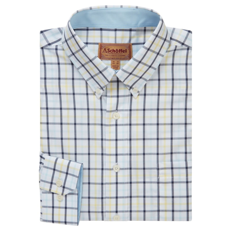 Schoffel Holkham Classic Shirt - Pale Blue/Lemon/Navy