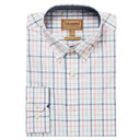 Schoffel Holkham Classic Shirt - Dark Pigeon Blue/Mauve Red