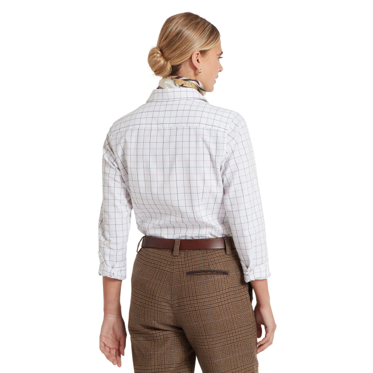Schoffel Ladies Blakeney Shirt - Dark Mauve Tattersall
