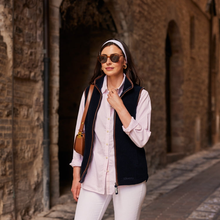 Schoffel Ladies Holme Striped Shirt - Mauve Blush