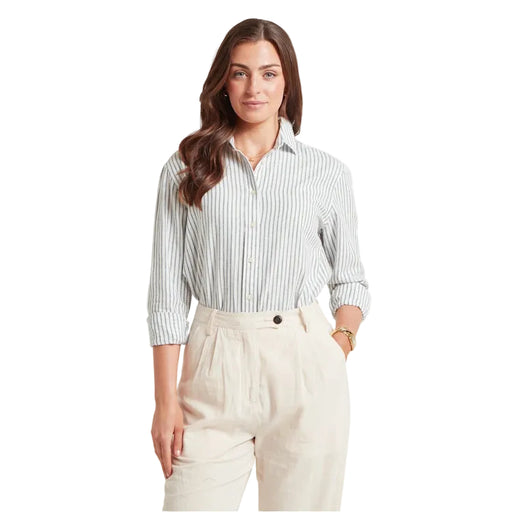 Schoffel Ladies Salthouse Linen Shirt - Blue Stripe