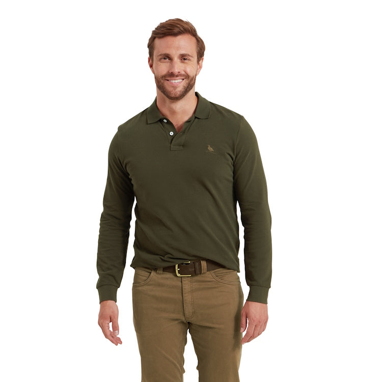 Schoffel St Ives Long Sleeved Polo Shirt - Forest