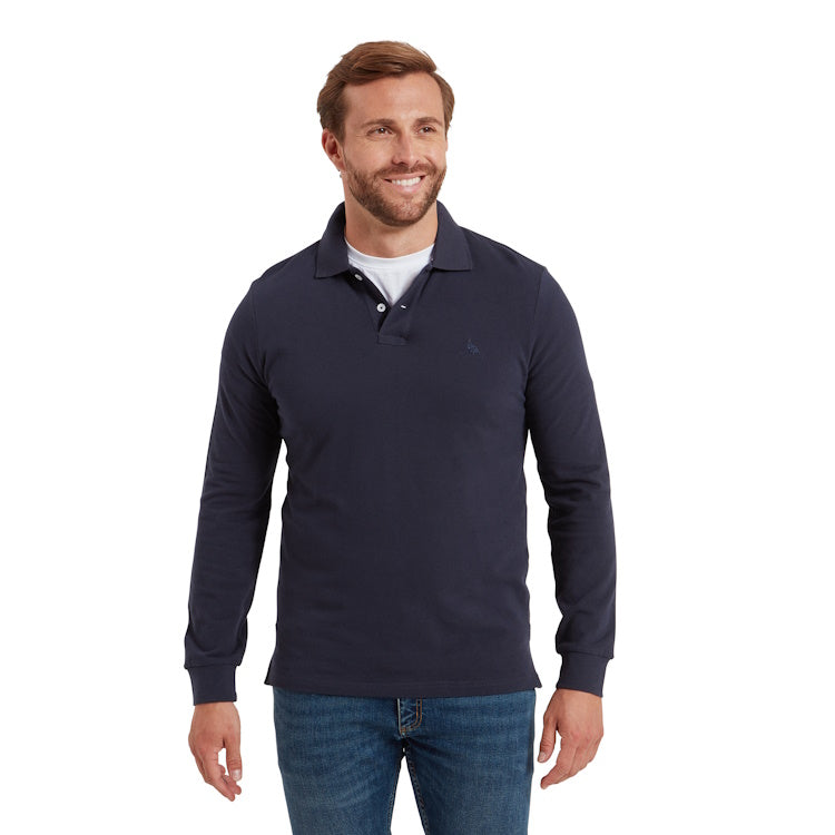 Schoffel St Ives Long Sleeved Polo Shirt - Navy