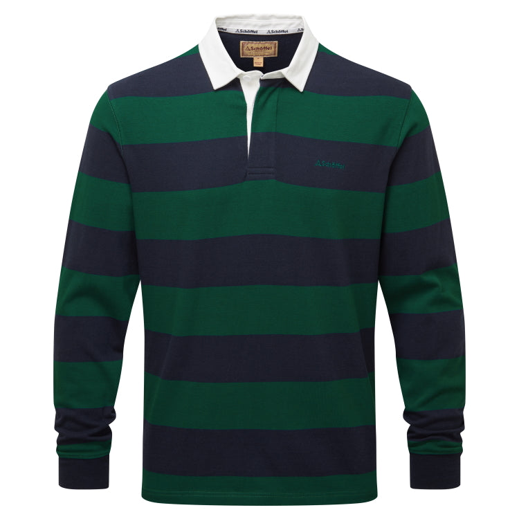 Schoffel St Mawes Rugby Shirt - Navy/Green Stripe