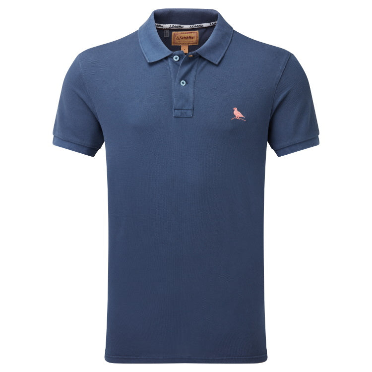 Schoffel St Ives Garment Dyed Polo Shirt - French Navy | John Norris