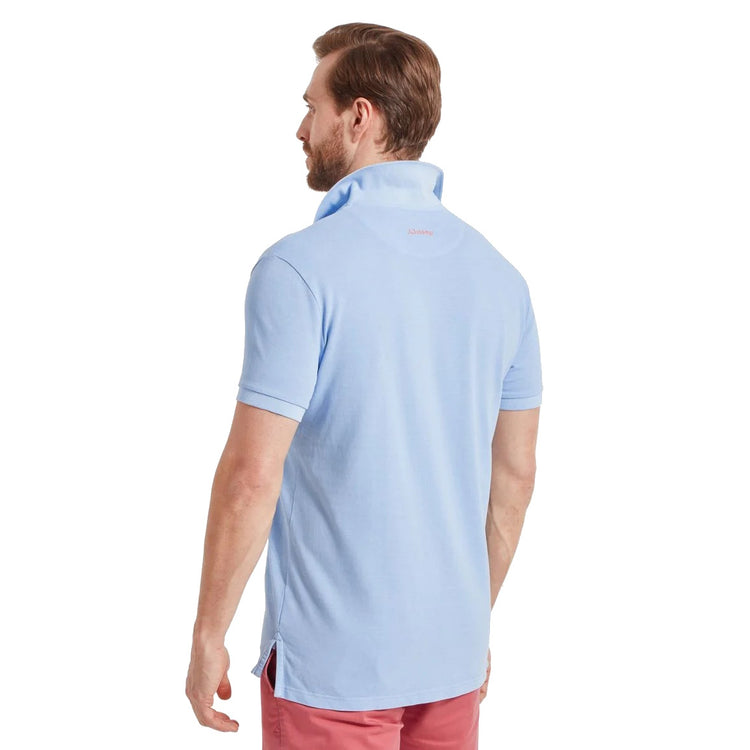 Schoffel St Ives Garment Dyed Polo Shirt - Pale Blue