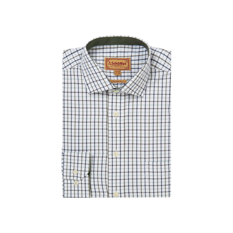 Schoffel Milton Tailored Shirt - Blueberry/Dark Khaki Green
