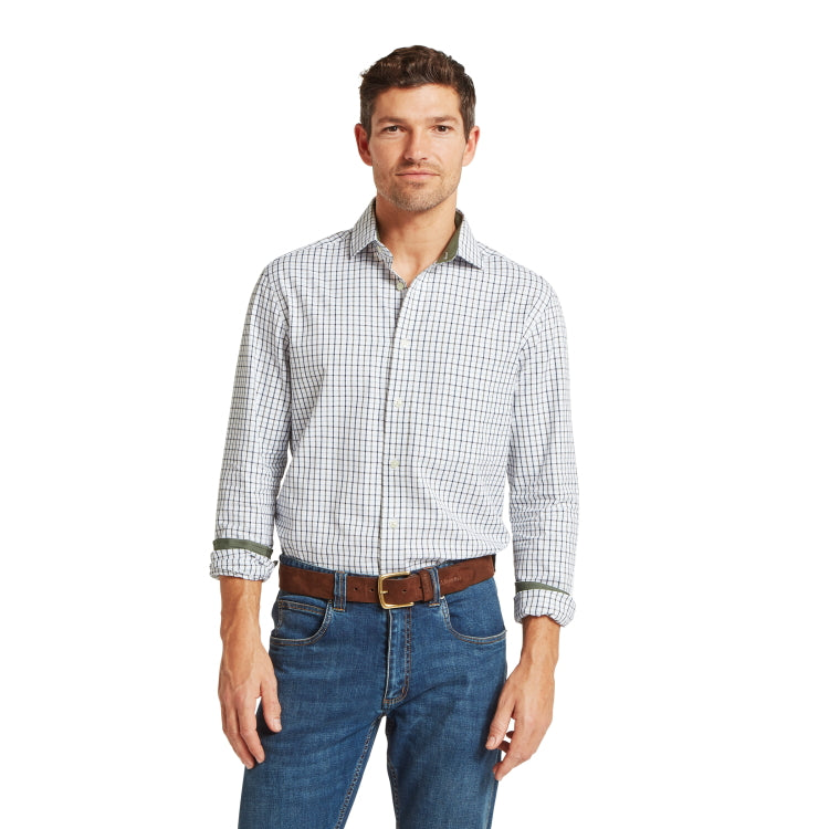 Schoffel Milton Tailored Shirt - Blueberry/Dark Khaki Green