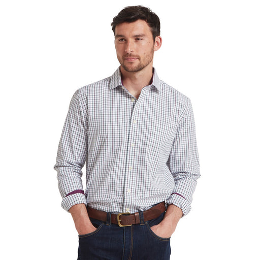 Schoffel Milton Tailored Shirt - Plum/Botanical Green