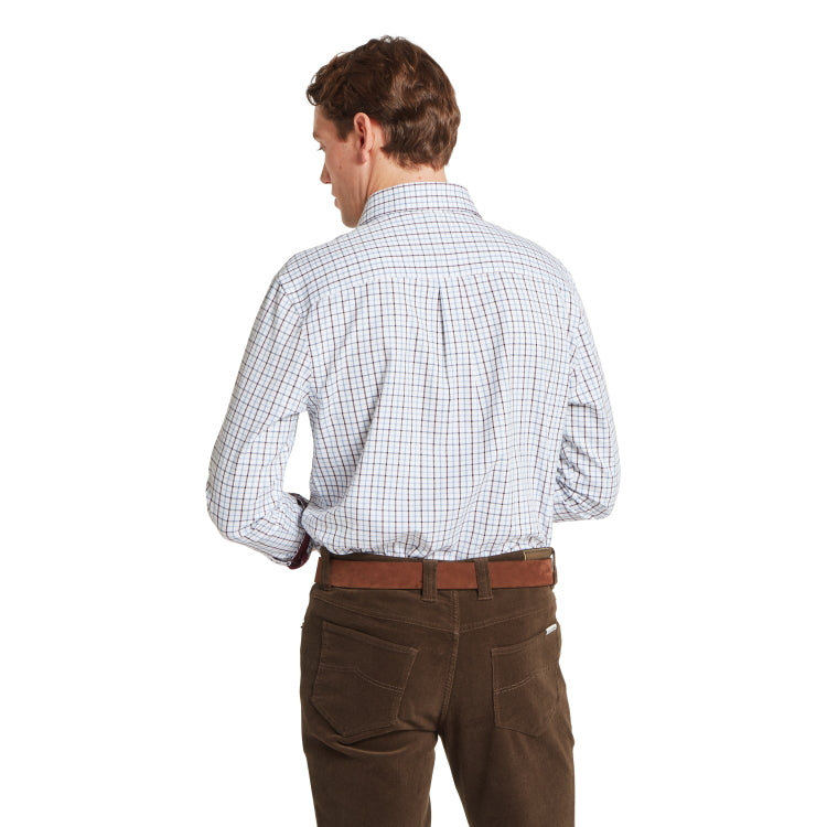Schoffel Milton Tailored Shirt - Port/Lake Blue Check