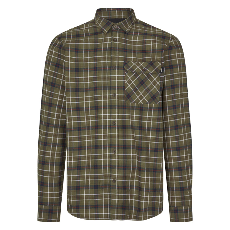 Seeland Glen Flannel Shirt - Grape Leaf/Dark Navy Check