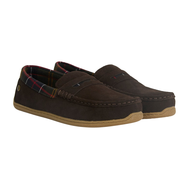 Barbour Albert Slipper - Brown Suede