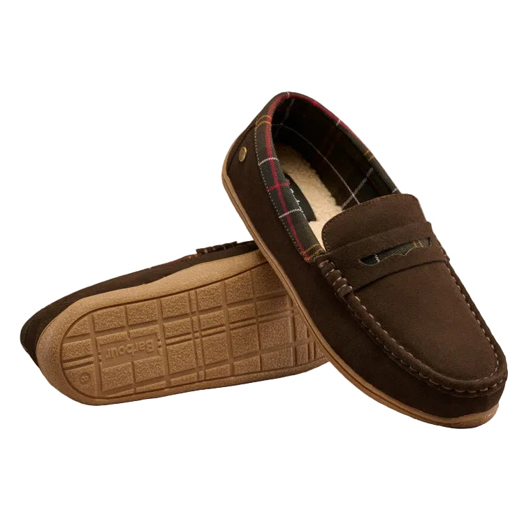 Barbour Albert Slipper - Brown Suede