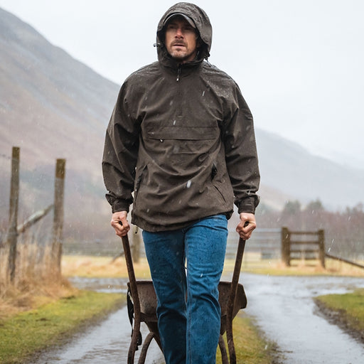 Hoggs of Fife Struther Waterproof Smock Field Jacket - Dark Green